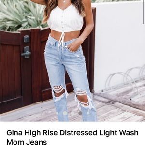 Pink lily mom jeans - run small